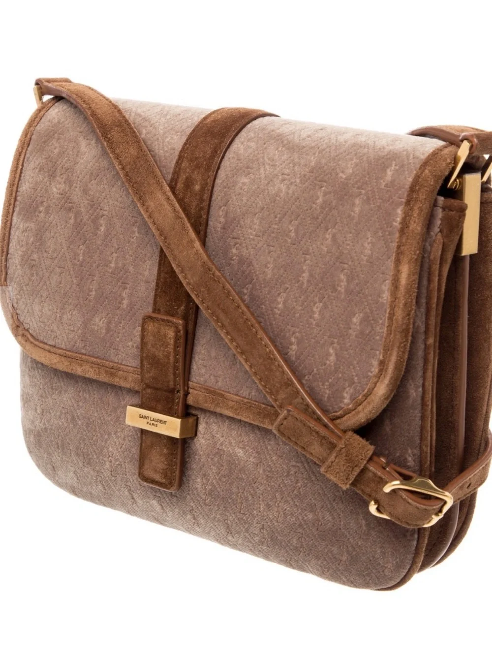 Saint Laurent Brown Signature Yves Crossbody Bag